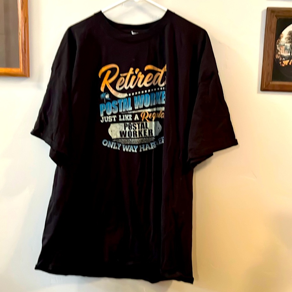 Hanes Black Short Sleeve Tee Essential Comfort- Postal Worker Retired